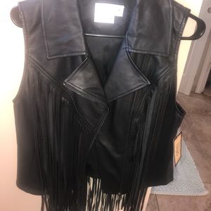 Cowgirl Justice leather fringe vest